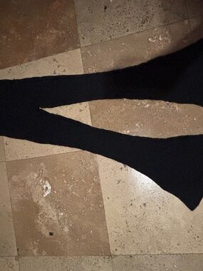 Free people flare pants ribbed black bellbottoms casual stretchy pants bells xs